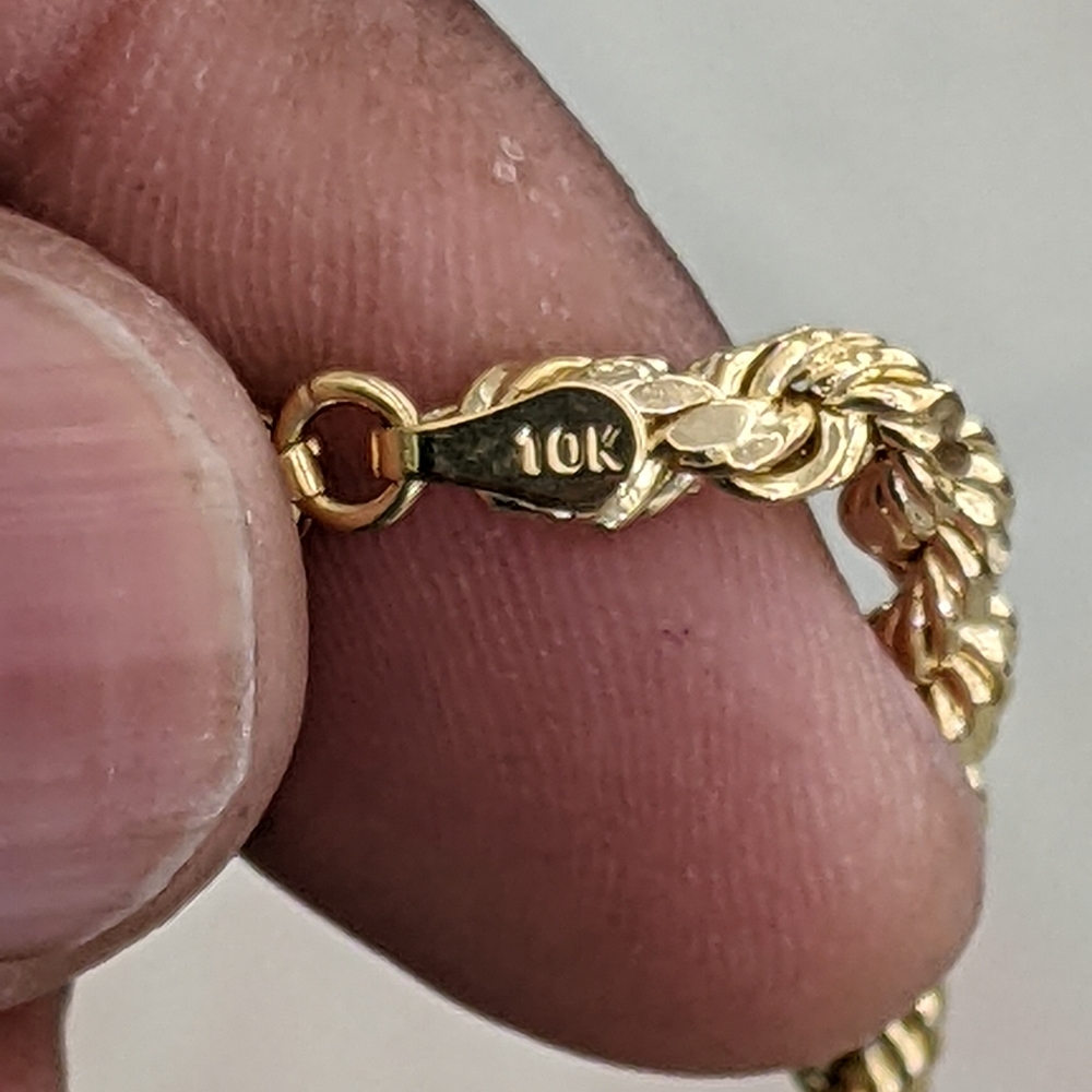 10kt Real Gold Rope Chain - Picture 9 of 9